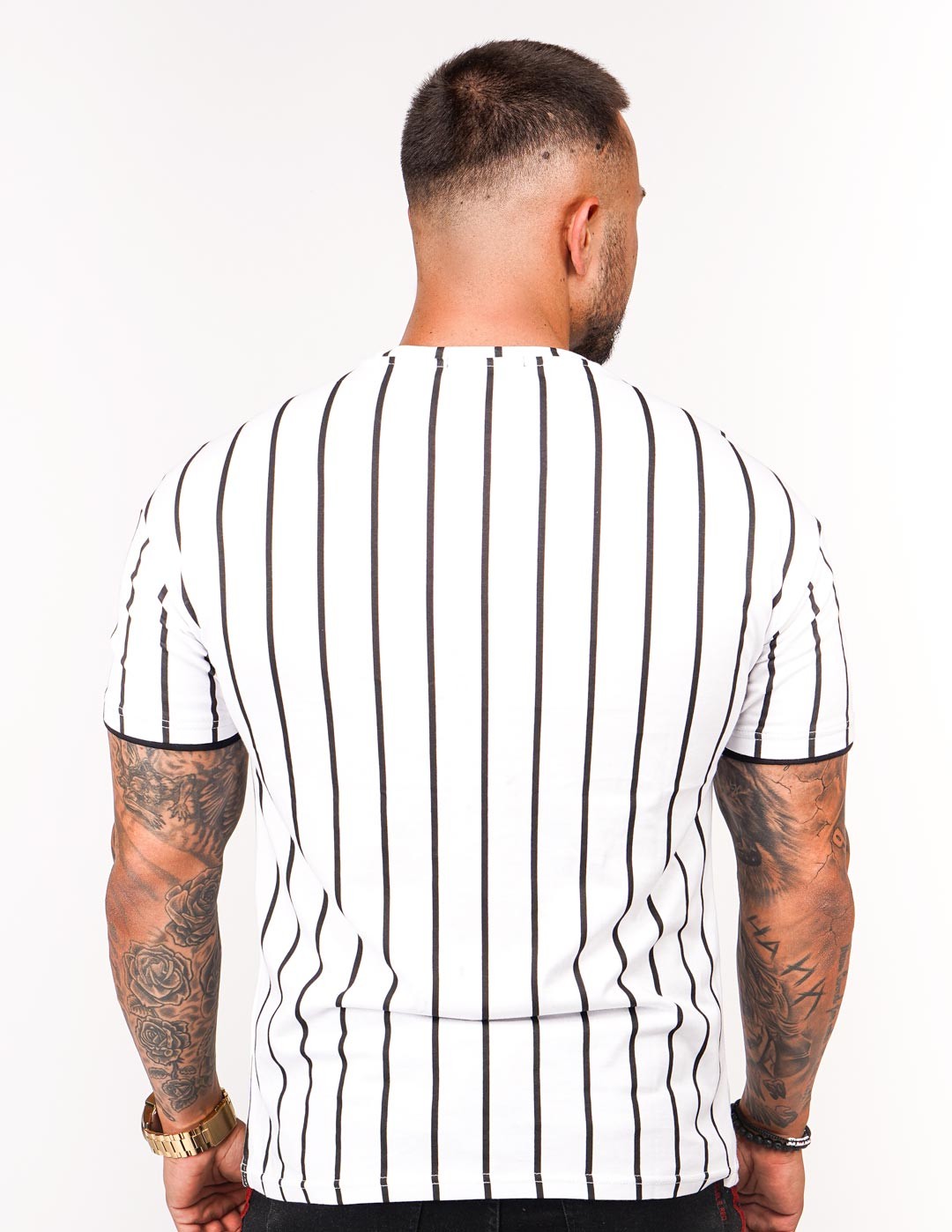 T-Shirt BROOKLYN Stripes BW Edition White