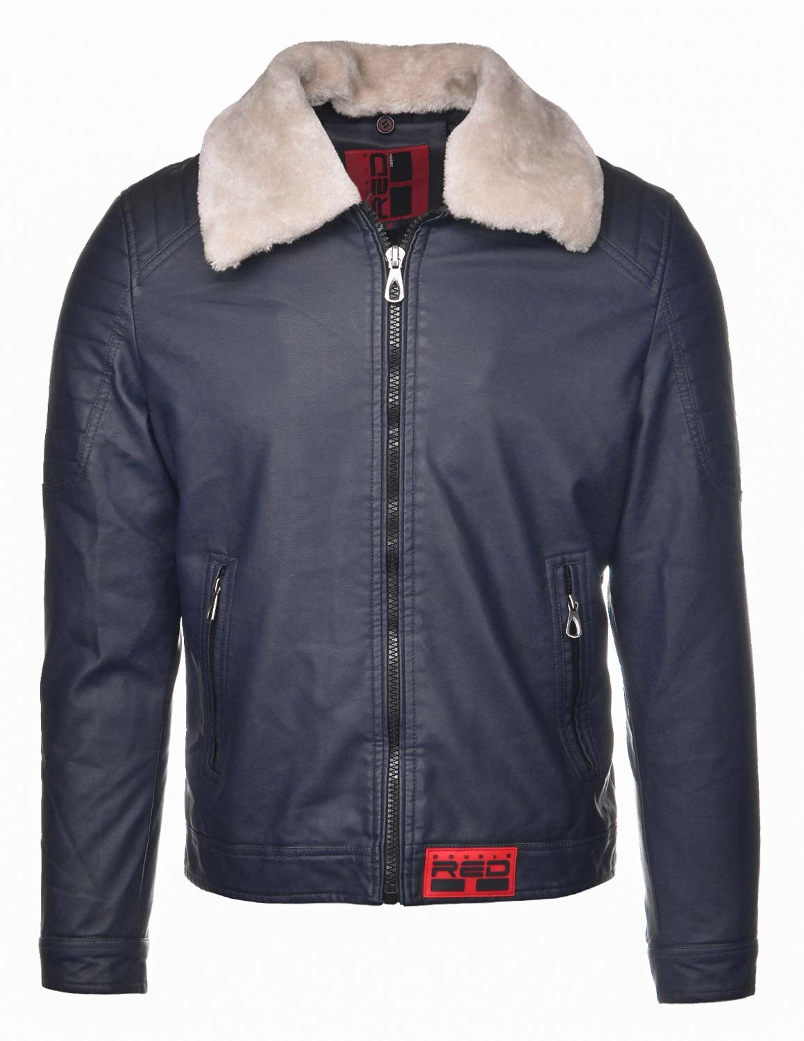 MONTECARLO Leather Jacket Dark Blue